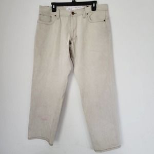 Akoo Rare Mens Size 38x29 Beige Jeans Denim